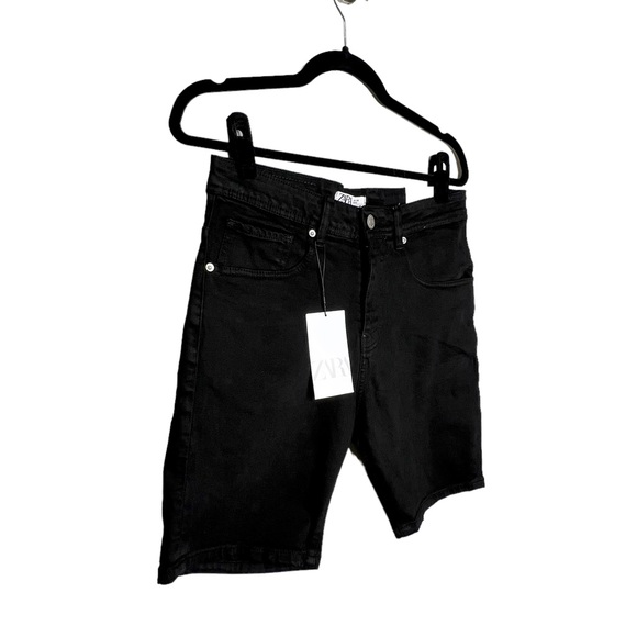 Zara Men’s Denim Shorts Black Size 30 - Picture 5 of 8